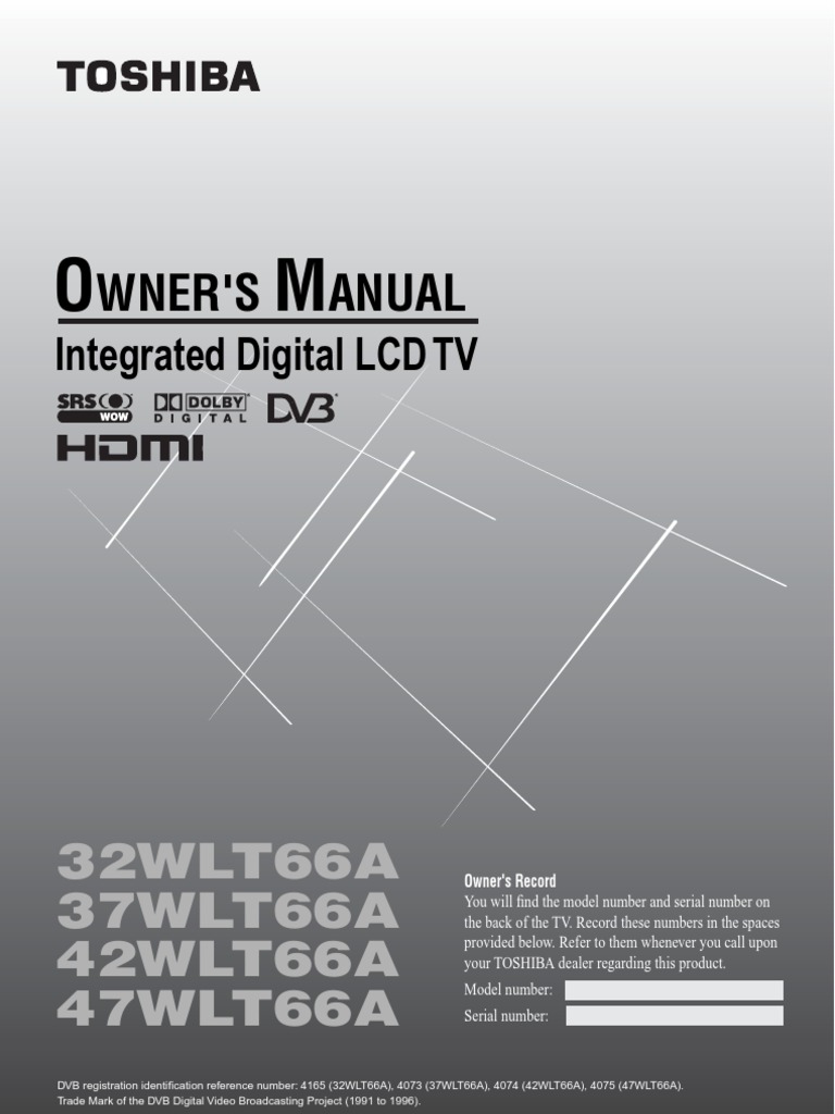 Toshiba Regza Manual Pdf Hdmi Digital Television