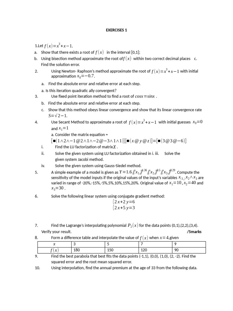Exercises Assessment 1 Btech | PDF