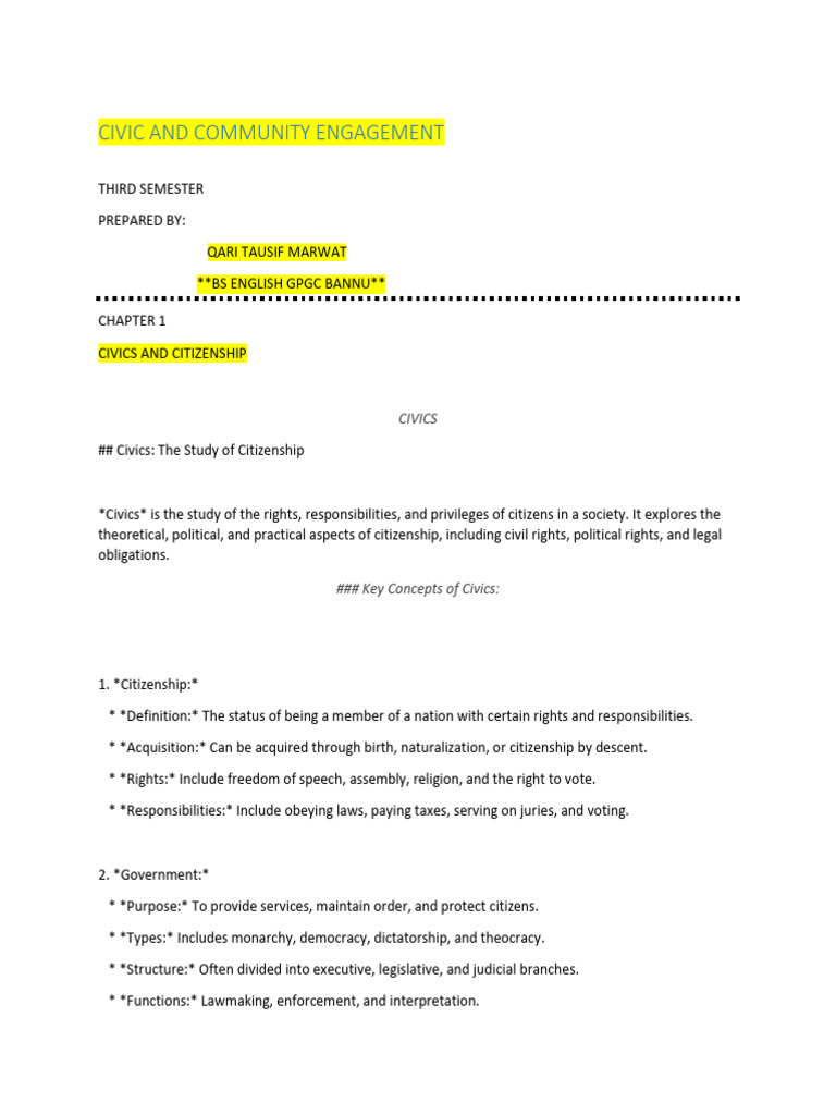 Principles of Civic Engagement | PDF | Non Governmental Organization ...