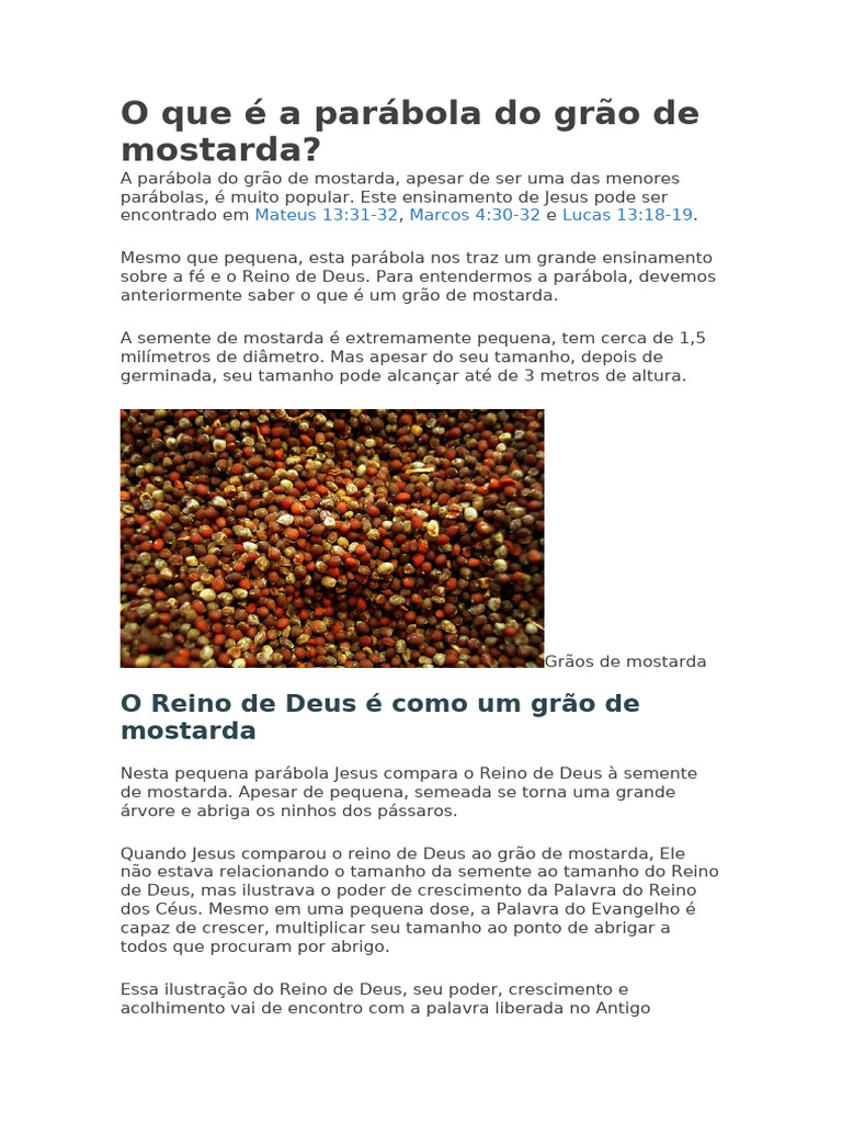 Parabola do Grão de mostarda | PDF