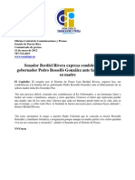 Senador Berdiel Rivera Expresa Condolencias A Ex Gobernador Pedro Rosselló González Ante Fallecimiento de Su Madre