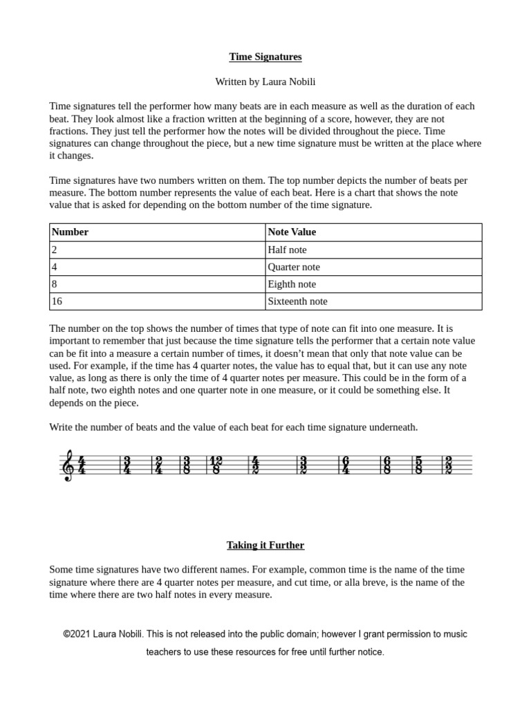 Time Signatures | PDF