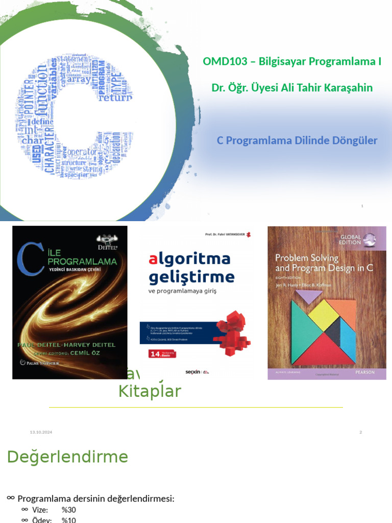 H9 OMD103 Bilgiyar Programlama I | PDF