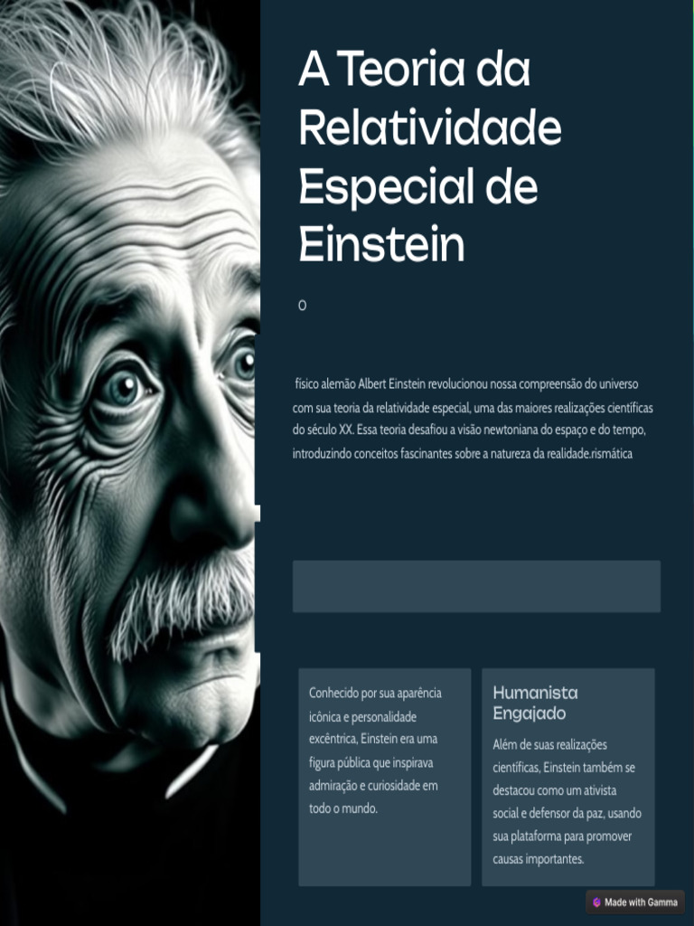 Teoria da Relatividade Especial de Einstein | PDF | Teoria da ...