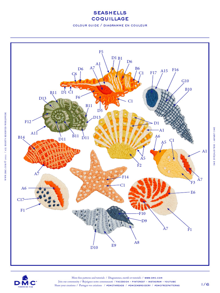 DMC Seashells PAT17212 Downloadable PDF 2 | PDF | Embroidery