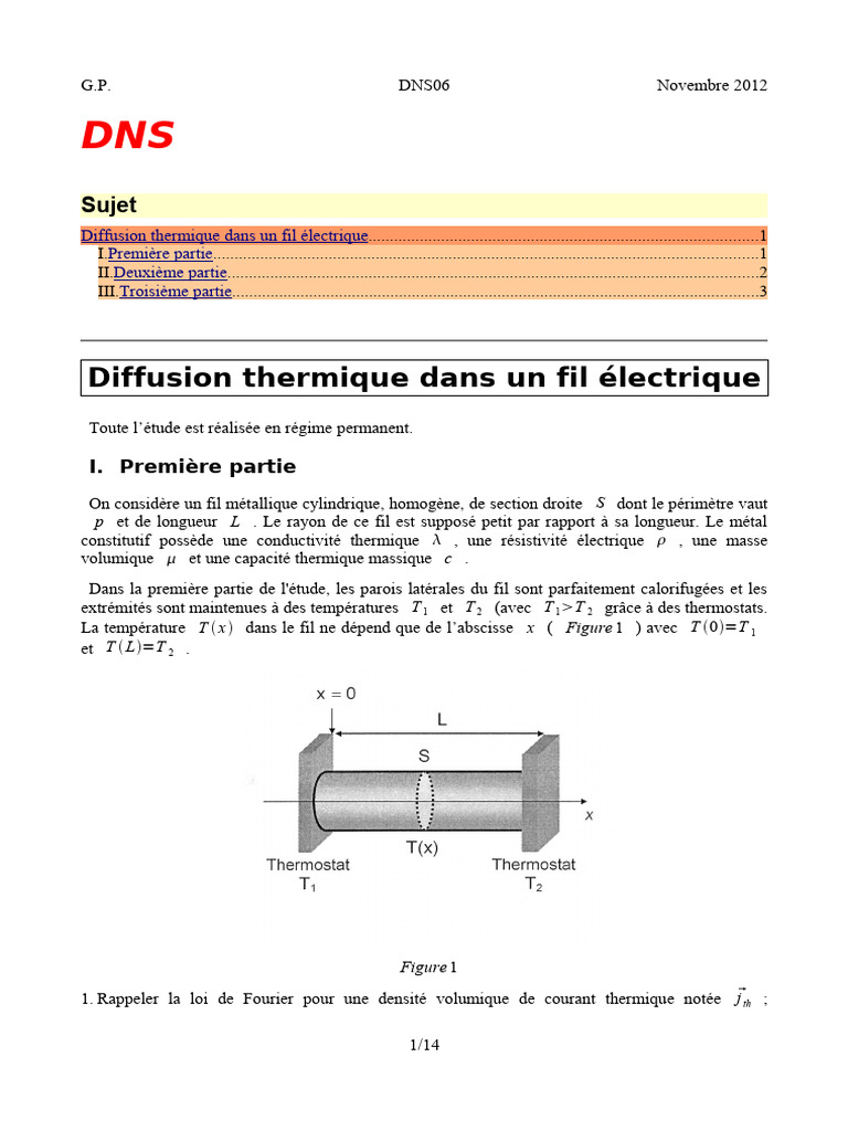 Thermique Dans Un Fil Electrique | PDF