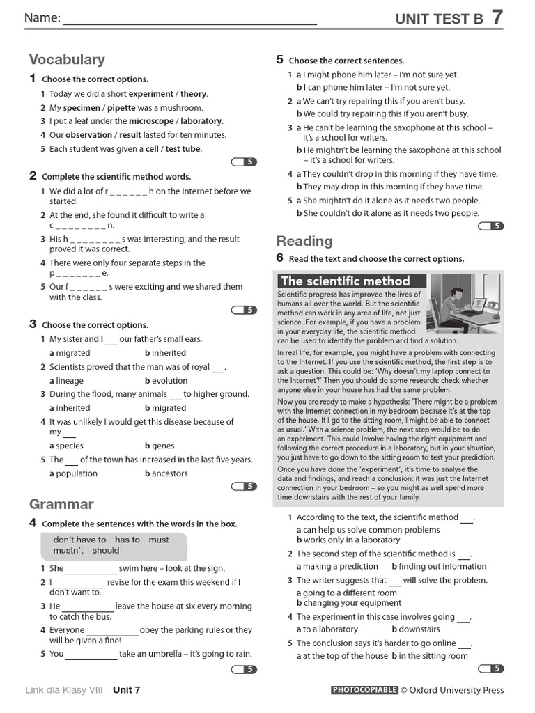 Link L8 U7 Unit TestB | PDF