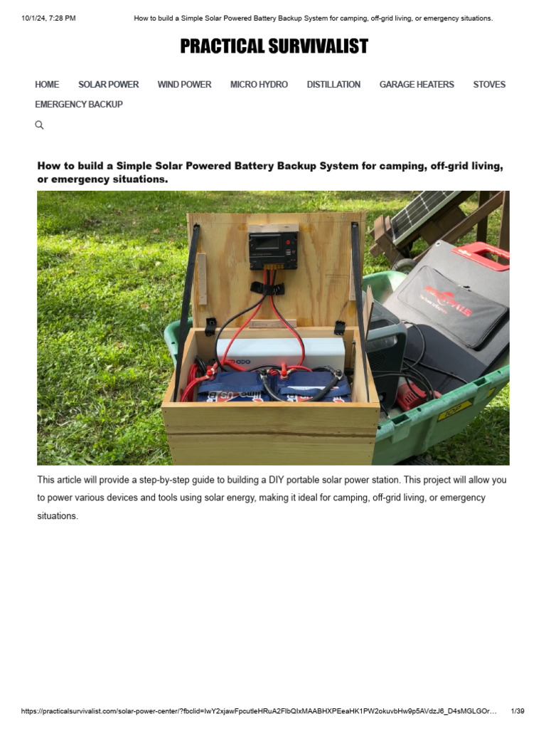 How to build a Simple Solar Powered Battery Backup System for camping ...