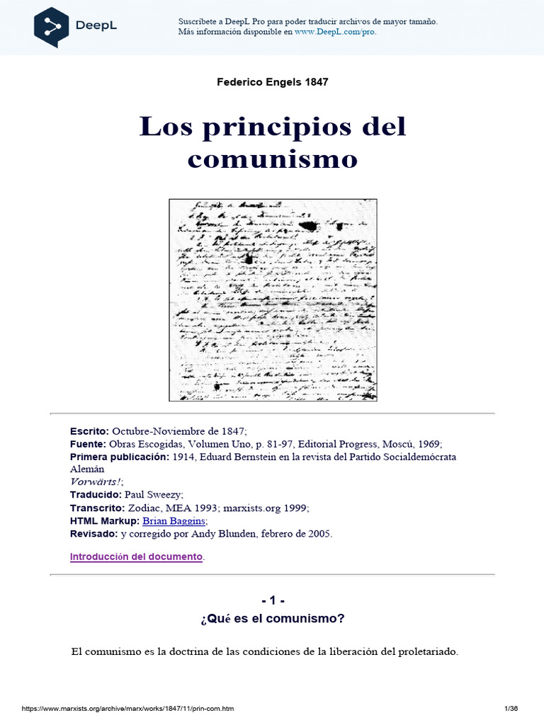 The Principles of Communism Es | PDF