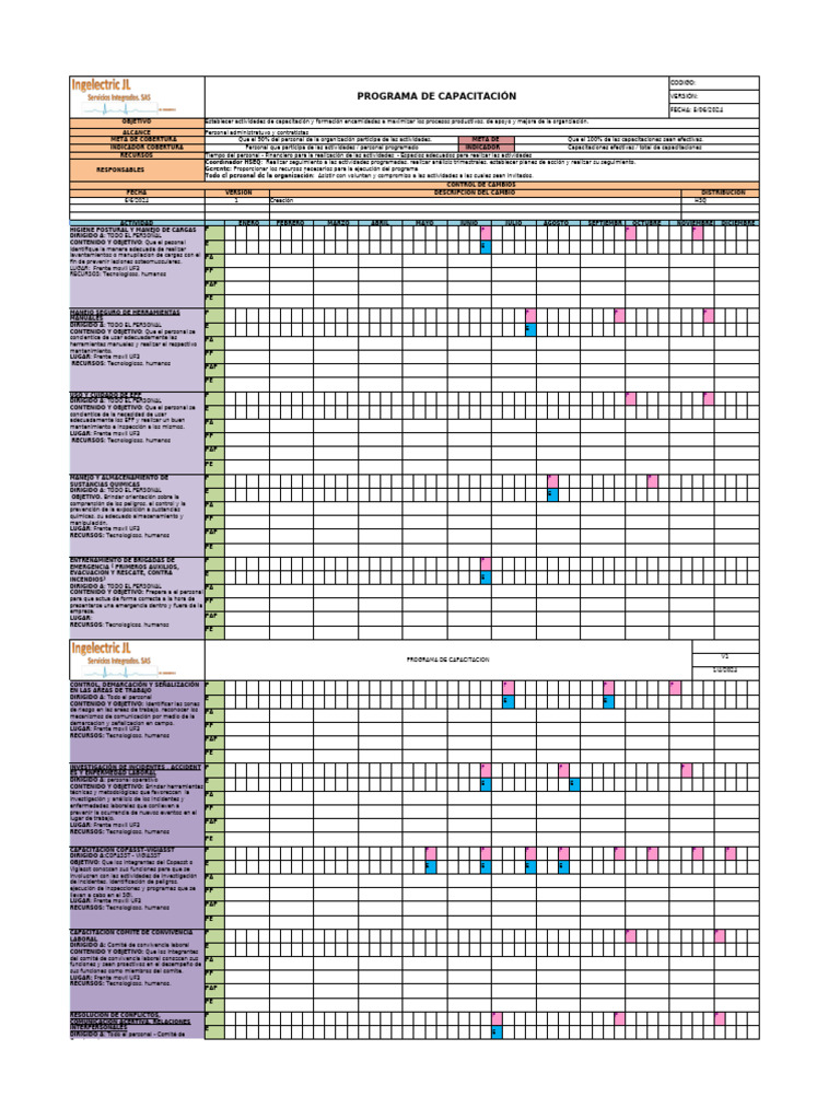 Programa de Capacitacion Inge 2024 | PDF