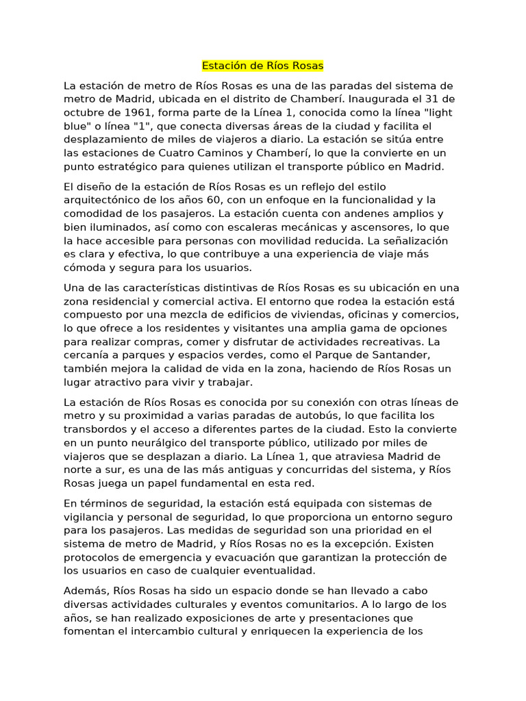 Ríos Rosas | PDF
