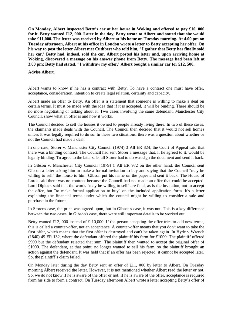 Offer and Acceptance - 25.03.2023 | PDF