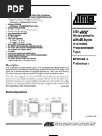 8-Bit Microcontroller With 4K Bytes In-System Programmable Flash AT90S4414 Preliminary