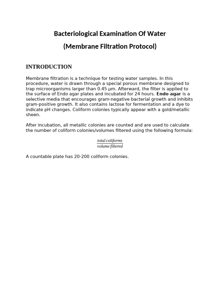 Bacteriological examination of water PDF