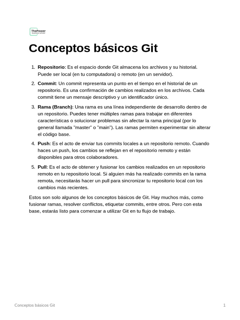 Conceptos Bsicos Git | PDF