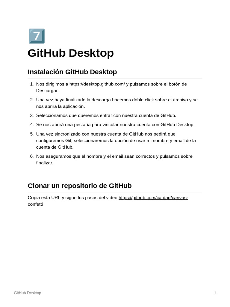 Instalacion GitHubDesktop | PDF