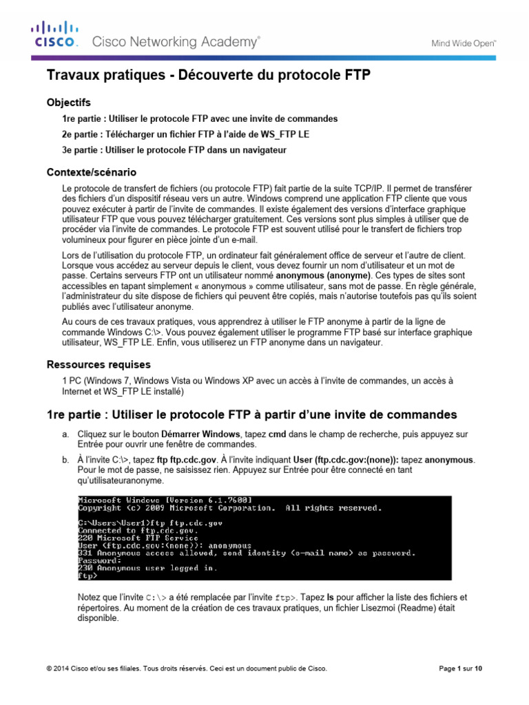 10.2.3.3 Lab - Exploring FTP | PDF