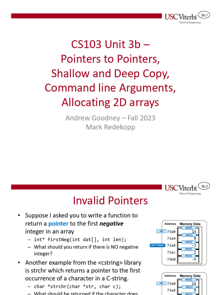 Unit3b PointersToPointers | PDF