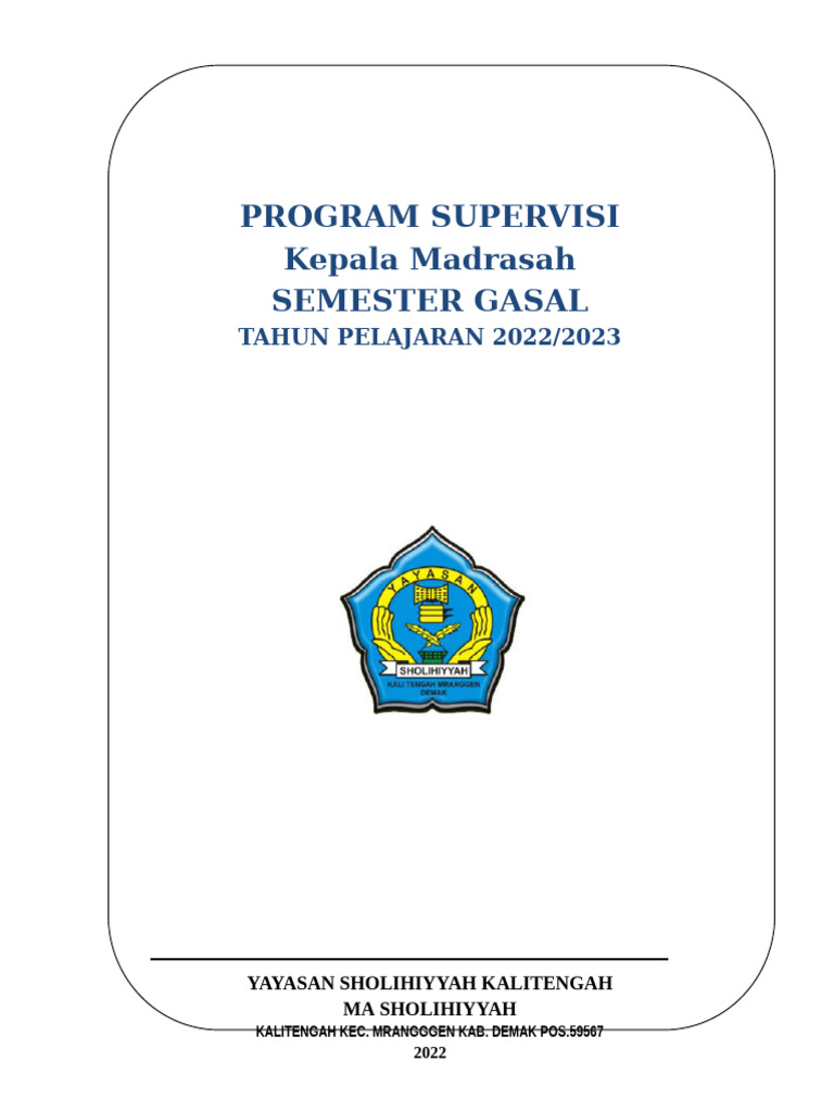 Program Supervisi New | PDF | Semitic Words And Phrases | Abrahamic ...