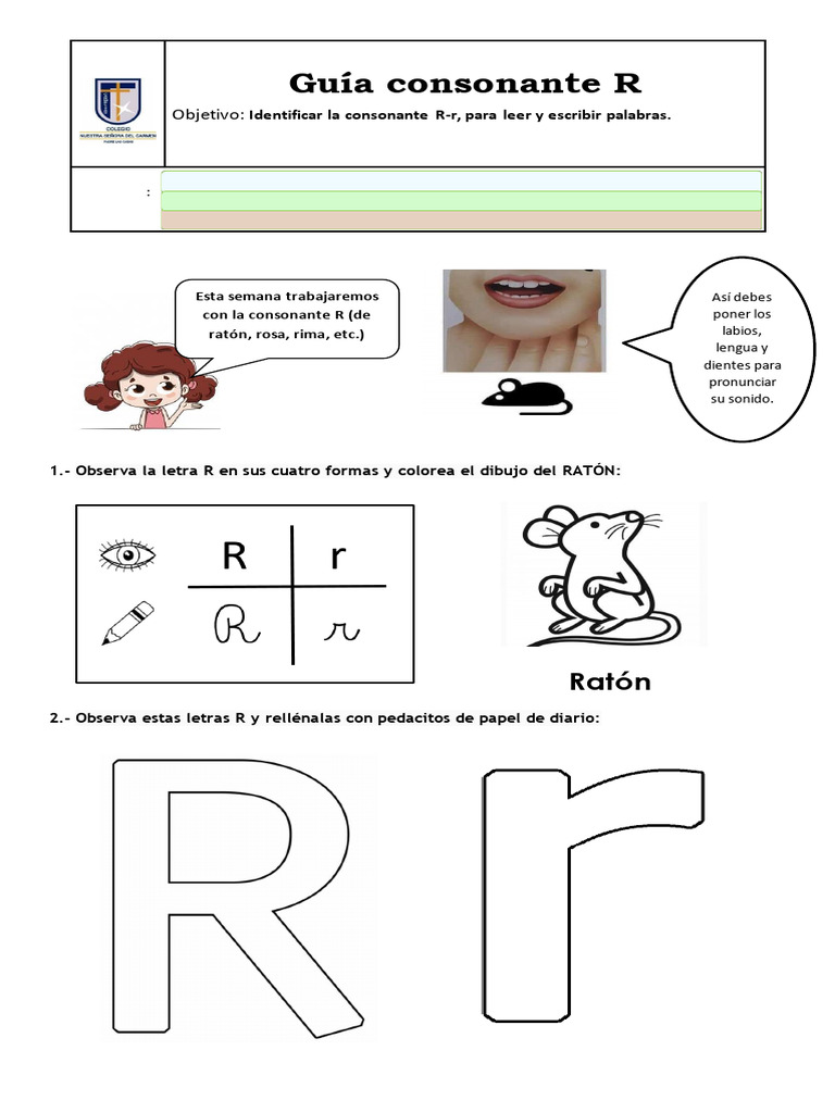 Guía Consonante R | PDF