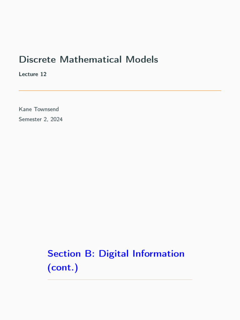 Lecture 12 | PDF