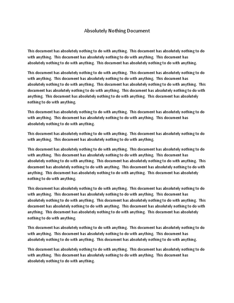 Nothing Document | PDF