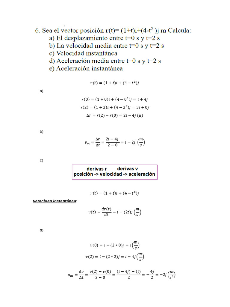 Repaso de Cinemática Vectorial y Escalar. MRU-MRUA. Yasmina. | PDF ...