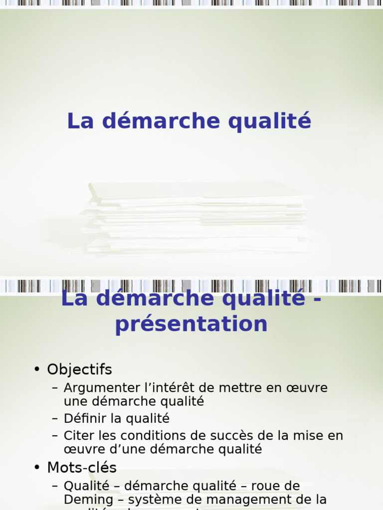Introduction à la Démarche Qualité | PDF