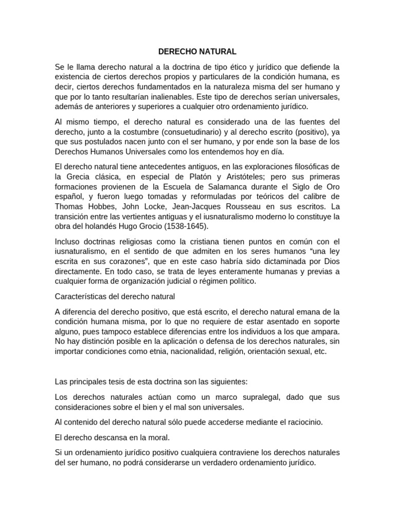 Derecho Natural | PDF | La Ley natural