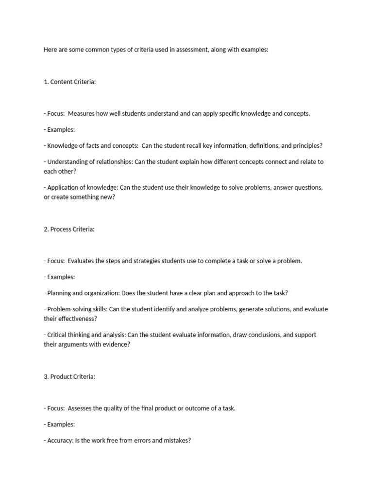 Criteria | PDF