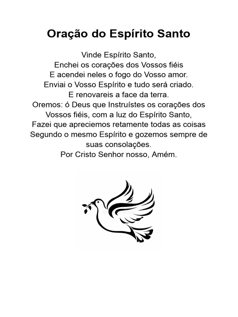 Oração Do Espírito Santo Pdf