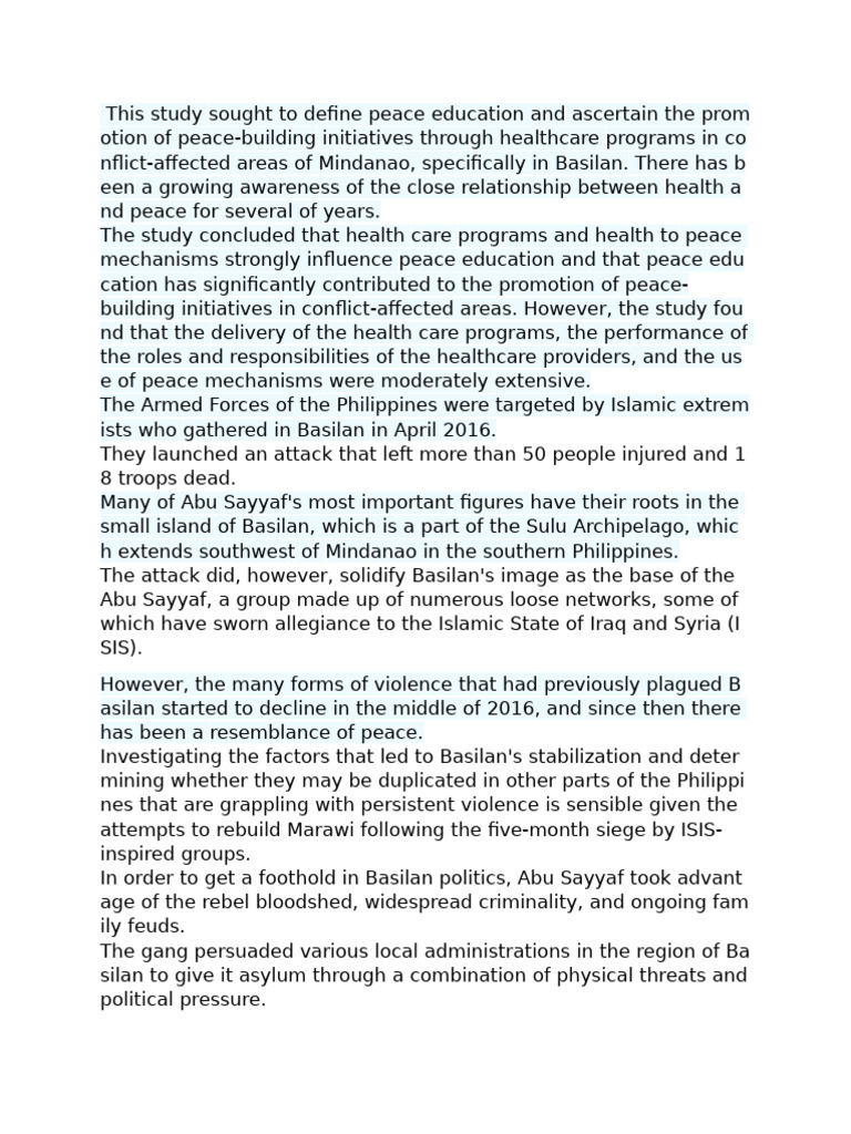 Peace Education | PDF