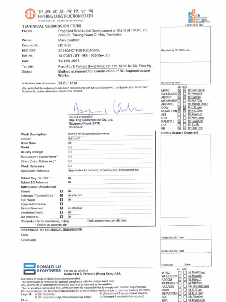 ST-MS-005 Method Statement For Construction of RC Superstructure Works ...