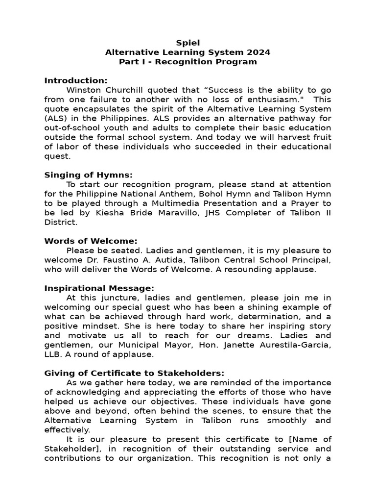 ALS Graduation Ceremony 2024 Highlights | PDF
