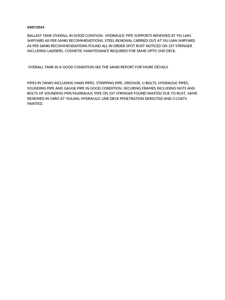 WBT Inspection Notes | PDF