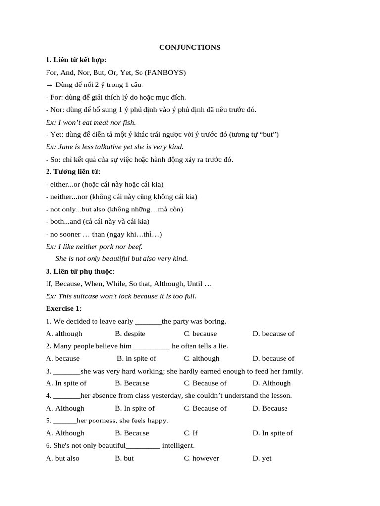 CONJUNCTIONS | PDF