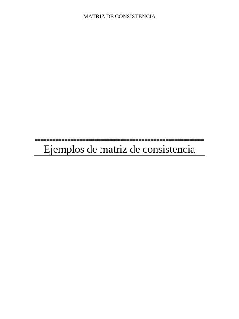 Ejemplos Matriz Consistencia | PDF