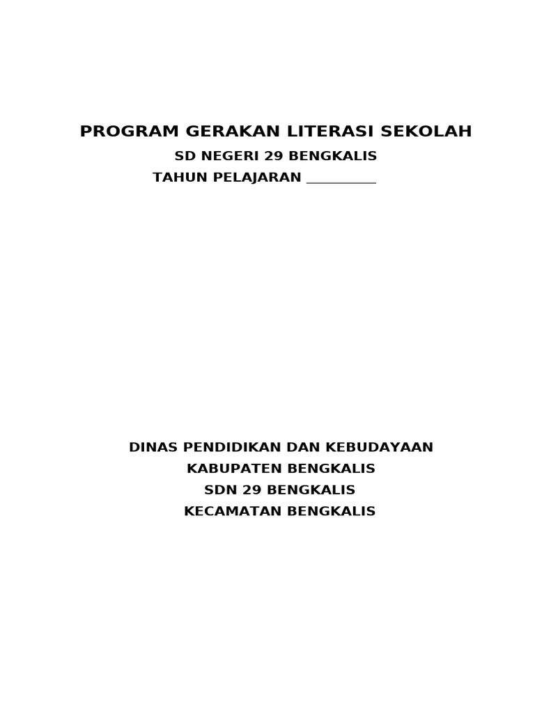 Program Gerakan Literasi Sekolah Pdf