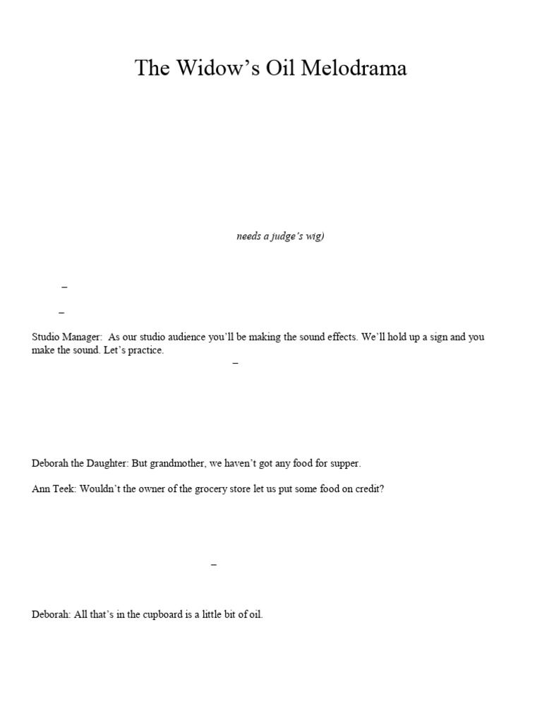 The Widows Oil | PDF