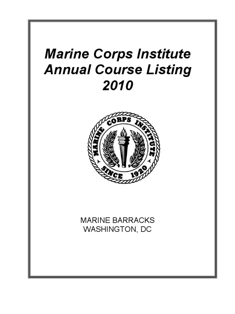 Manual, Aa - Mci Course List | United States Marine Corps ...