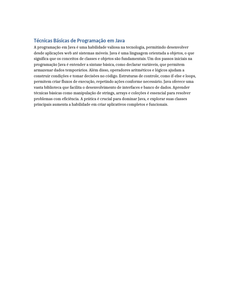 T cnicas b sicas de programa o em java pdf