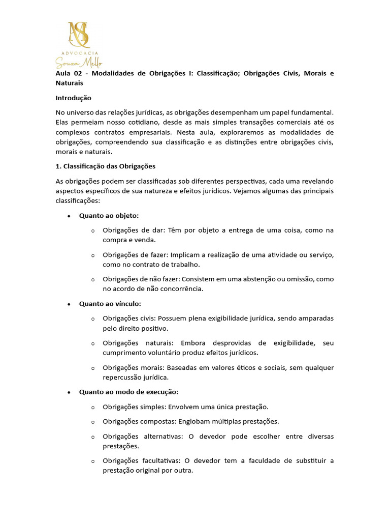 Aula 2 teoria obriga es pdf