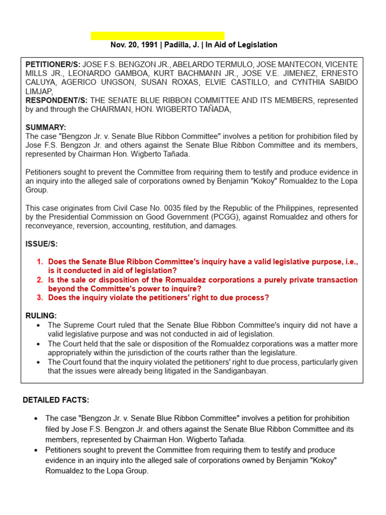 Legal Limits on Legislative Inquiries | PDF | United States Congress ...