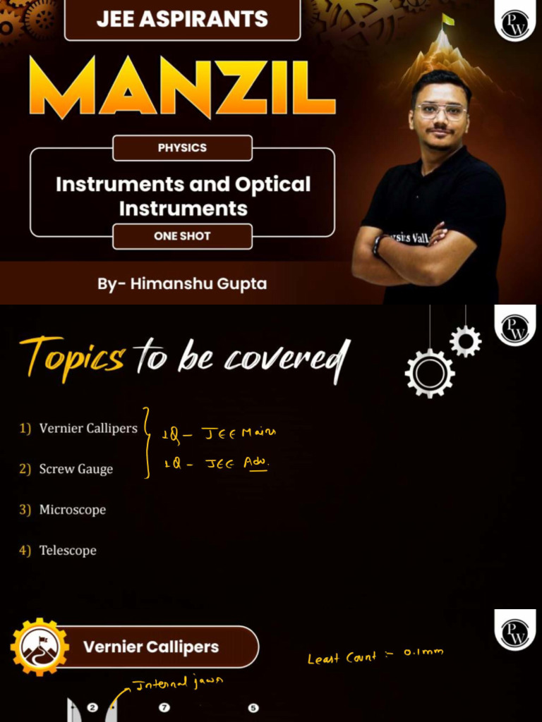 Instruments & Optical Instrument Class Notes One Shot Manzil For | PDF