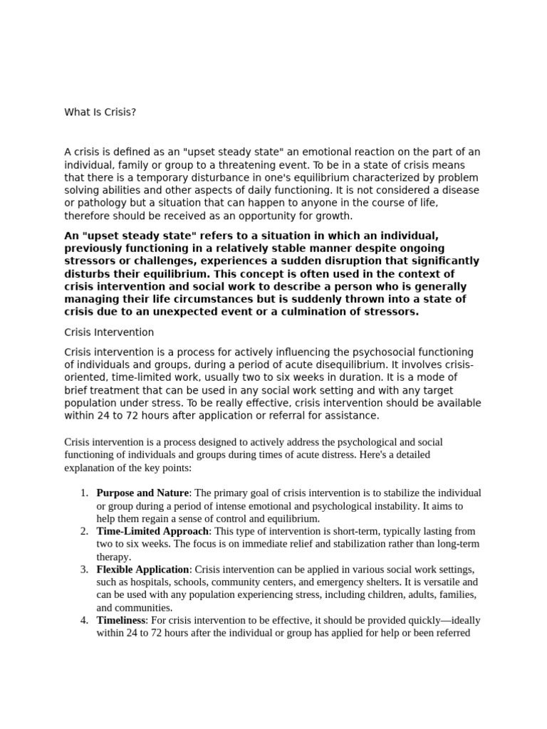 Crisis Centered Approach | PDF