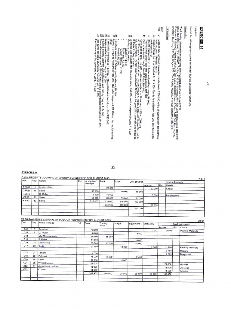 Acc Answers Exercise 16 26 | PDF