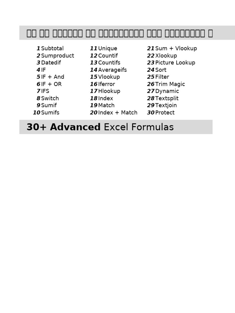 30 Formulas | PDF