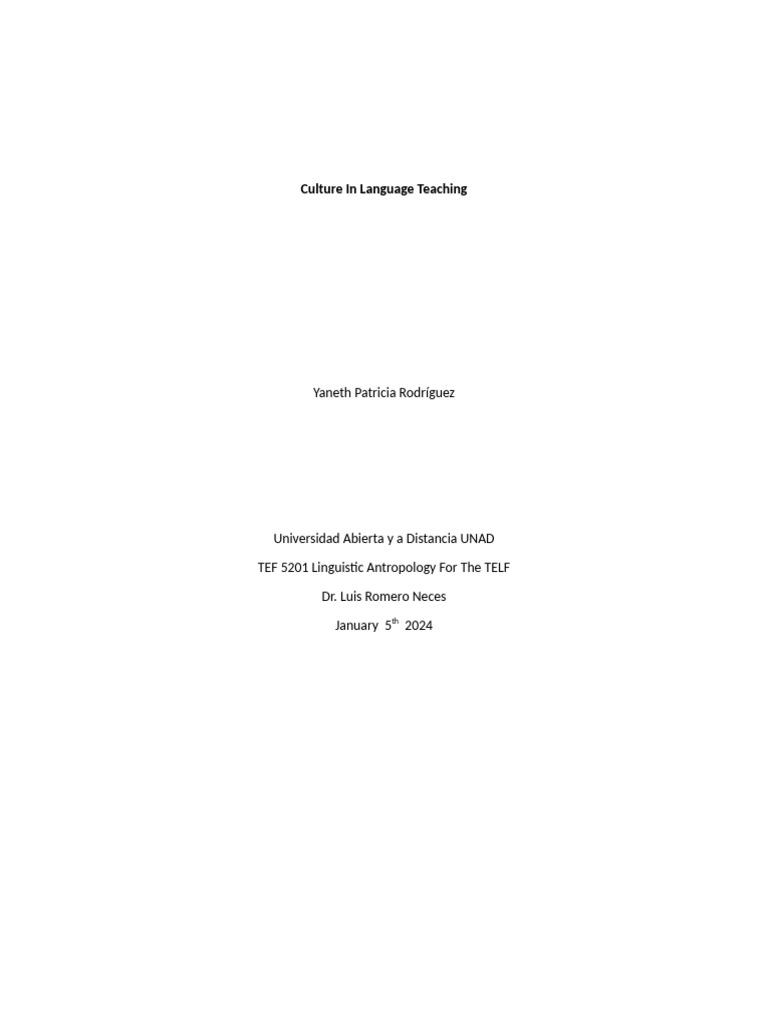Integrating Culture in Language Teaching | PDF | Communication ...