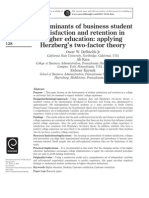 RDG DeShields - Determinants of Business Student Satisfaction and Retention in Higher Education - Applying Herzberg's Two-Facto