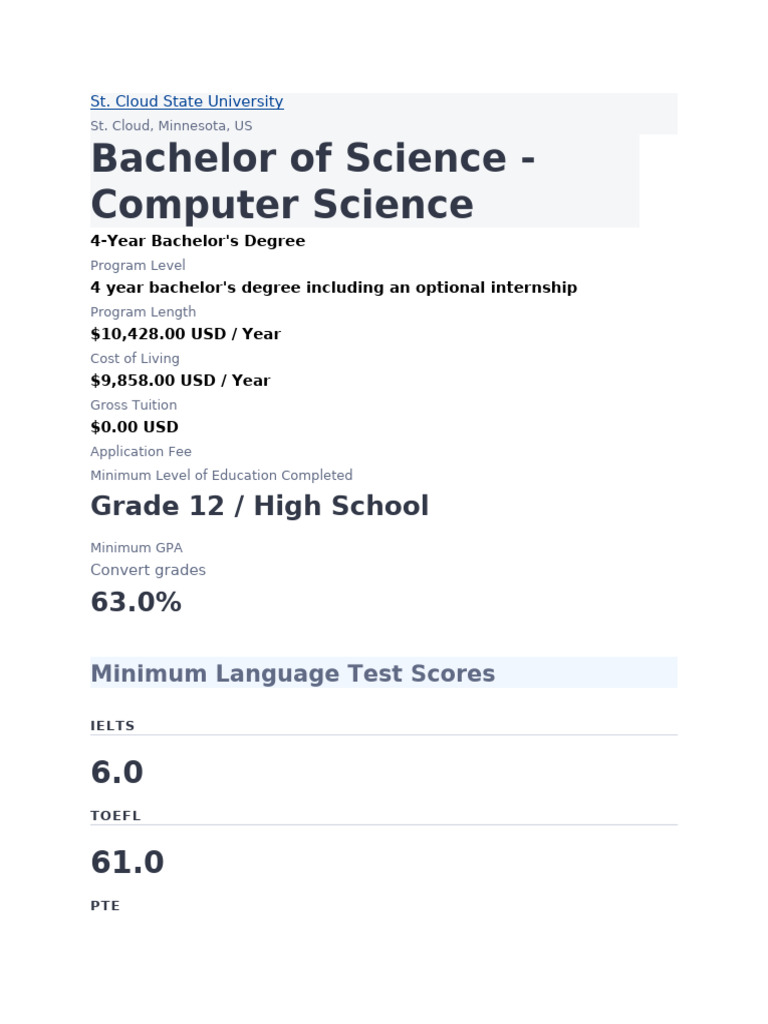 Bachelor in Computer Science | PDF